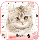 Cute Pink Kitty Cartoon Keyboard Theme icône