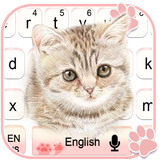 Cute Pink Kitty Cartoon Keyboard Theme biểu tượng
