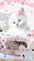 Cute Pink Kitty cat Keyboard capture d'écran 1