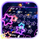 Sparkling Giltter Neon Pink Star Keyboard APK