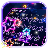 Sparkling Giltter Neon Pink Star Keyboard icon