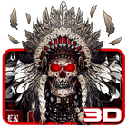 3D الأحمر الهندي الجمجمة لوحة المفاتيح الموضوع أيقونة