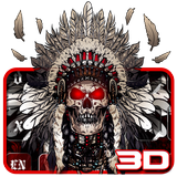 3D الأحمر الهندي الجمجمة لوحة المفاتيح الموضوع أيقونة