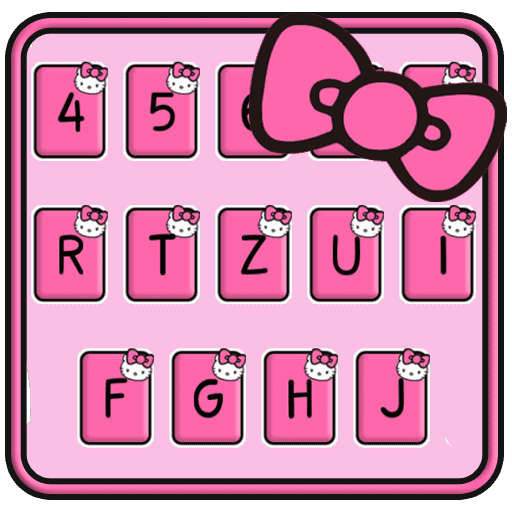 Animated Kitty Big Bow keyboard