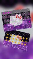 Purple Kitty Bow Diamond Keyboard Theme Affiche