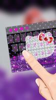 Purple Kitty Bow Diamond Keyboard Theme capture d'écran 1