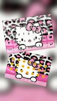 Pink Bowknot Kitty Leopard Keyboard Theme Affiche