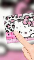 Pink Bowknot Kitty Leopard Keyboard Theme スクリーンショット 1