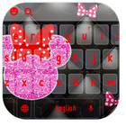 Pink Glitter Minny Bow Keyboard Theme icône