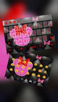 Pink Glitter Minny Bow Keyboard Theme Affiche