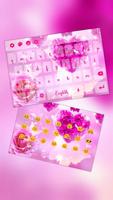 برنامه‌نما Pink Diamond Heart Rose Keyboard tema wallpaper عکس از صفحه