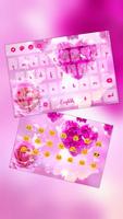 Pink Crystal Heart Rose Keyboard captura de pantalla 2