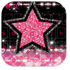 Glitter Pink Star Keyboard Theme أيقونة