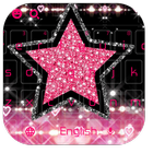 Glitter Pink Star Keyboard Theme icono