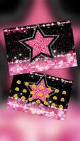 Glitter Pink Star Keyboard Theme 海報