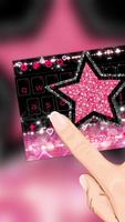 Glitter Pink Star Keyboard Theme تصوير الشاشة 1