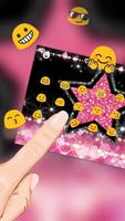 Glitter Pink Star Keyboard Theme 截圖 2