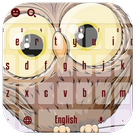 Lovely Dark Red Owl Keyboard-icoon