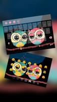 پوستر Cute Colorful Owl Keyboard Theme