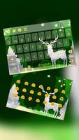 Sparkle Star Green Forest Deer Keyboard Affiche