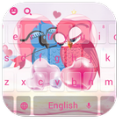 Cute Owl Couple Valentine Heart Keyboard Theme icône