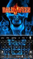 Blue Fire Skull Keyboard Themes capture d'écran 3