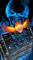 Blue Fire Skull Keyboard Themes capture d'écran 1