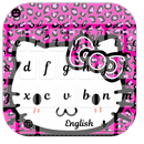 Pink Black Leopard Sweet Kitty Keyboard Theme APK