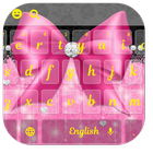 Pink Bowknot Diamond Keyboard Theme icono