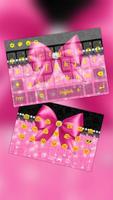 Pink Bowknot Diamond Keyboard Theme Affiche