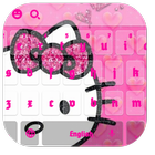 Lovely Pink Kitty Bowknot Heart Kitty Keyboard icône
