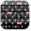 Lovely Pink Kitty Bowknot Dot Keyboard Theme