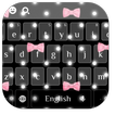 Pink Kitty Bow Dot Keyboard Theme tema