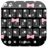 Pink Kitty Bow Dot Keyboard Theme tema icon