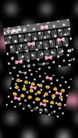 Lovely Pink Kitty Bowknot Dot Keyboard Theme Affiche
