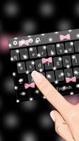 Lovely Pink Kitty Bowknot Dot Keyboard Theme capture d'écran 1