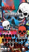 skull keyboard graffiti theme plakat