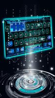 3D Neon Hologram Typewriter Keyboard Theme Cartaz