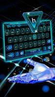 3D Neon Hologram Typewriter Keyboard Theme imagem de tela 1