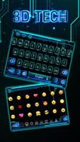 3D Neon Hologram Typewriter Keyboard Theme imagem de tela 2