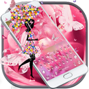 Pink Rose Water Drops Keyboard APK