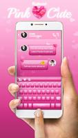 Pink Cute Keyboard Theme Affiche