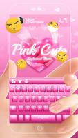 Pink Cute Keyboard Theme syot layar 1