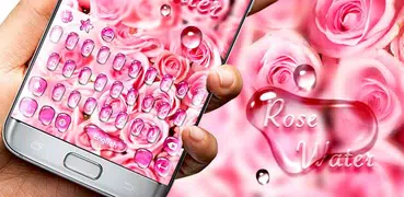 Pink Rose Flower Drops Theme