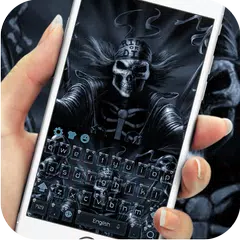 黑暗死神鍵盤黑暗死神騎士壁紙與地獄頭骨骷髏按鈕和恐怖鬼聲 APK 下載