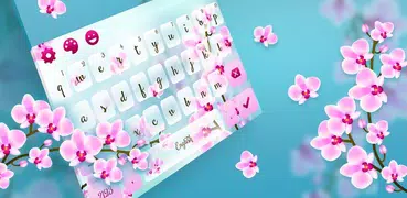 Teclado de flores de orquídea