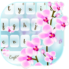 Orchidee bloemen Typewriter-icoon