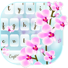 Teclado de flores de orquídea icono