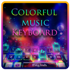 Colorful music theme keyboard icône