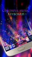 Colorful music theme keyboard Affiche